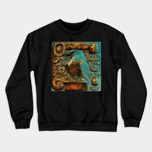 Ancient Egyptian-Inspired Bird and Glyphs Crewneck Sweatshirt